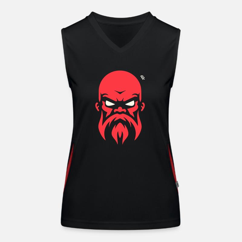 Bald man with beard, strong guy Women's Functional Contrast Tank Top