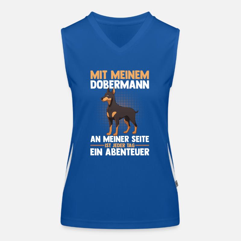 Hund Dobermann Funktionelles Kontrast-Tank Top für Frauen
