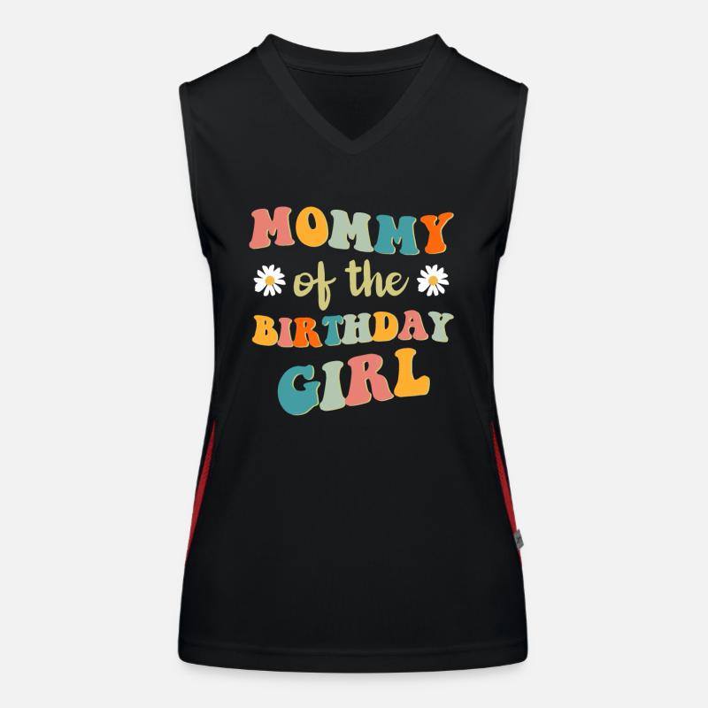 Mama Des Geburtstagskindes Groovy Mutter Mama Mama Mama Funktionelles Kontrast-Tank Top für Frauen
