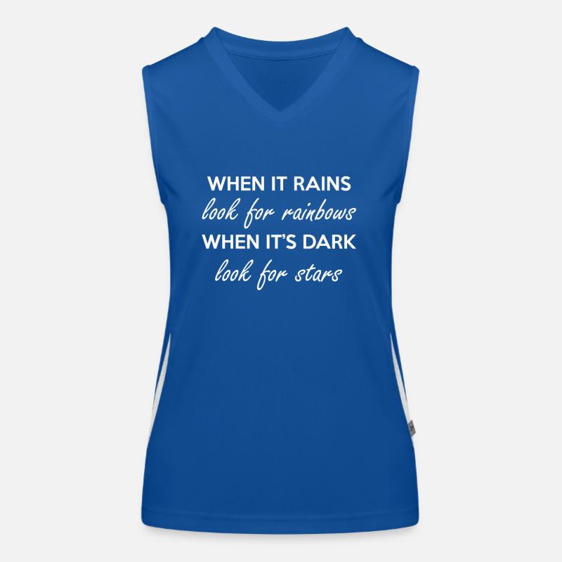When It Rains Look For Rainbows When It s Dark Women's Functional Contrast Tank Top