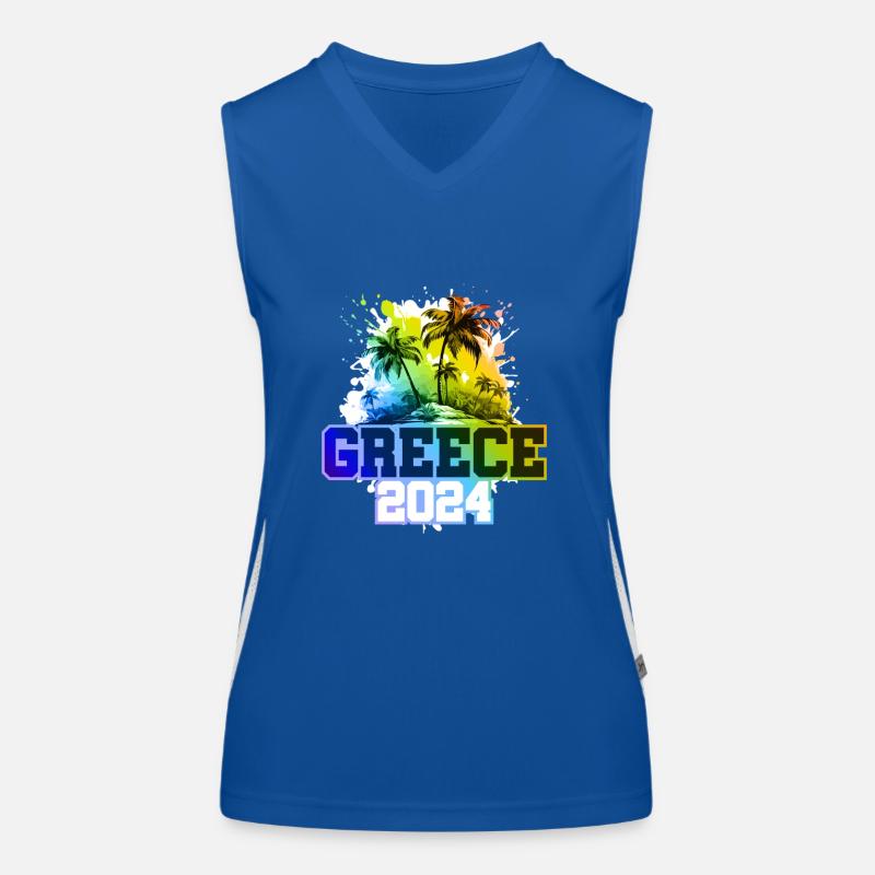 Grèce 2024 Vacances Palmiers Multicolores Débardeur respirant contrasté Femme