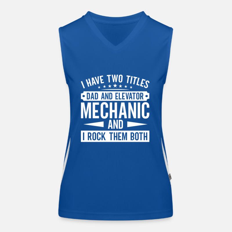 Funny Elevator Inspector Dad And Elevator Mechanic Funktionelles Kontrast-Tank Top für Frauen
