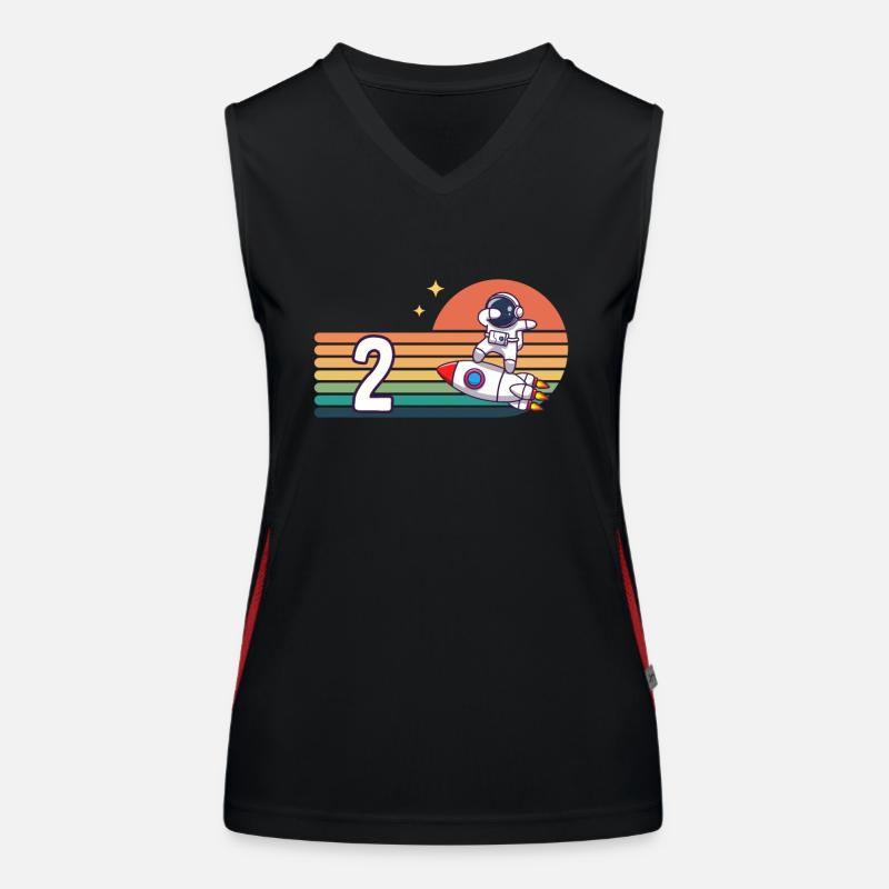 Vintage Rocket Astronaut 2 Years Dab 2nd Women's Functional Contrast Tank Top
