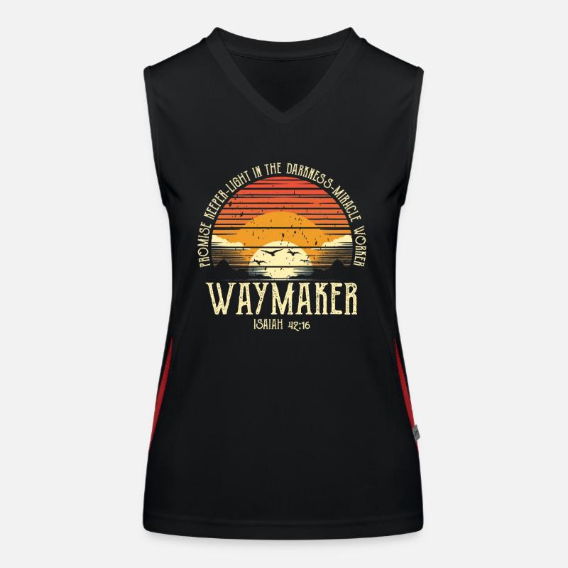 Waymaker Promise Keeper Faiseur de miracles Débardeur respirant contrasté Femme