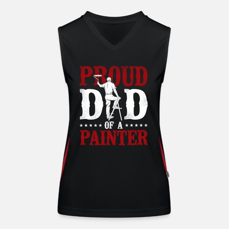 House Painter Decorator Dad Proud Women's Functional Contrast Tank Top