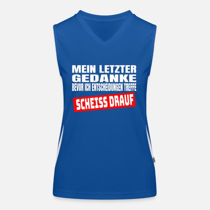Letzter Gedanke Scheiss Drauf Lustiges Geschenk Funktionelles Kontrast-Tank Top für Frauen