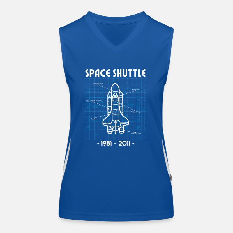 Navette Spatiale, Fusée, Plan, Espace, Astronaute Débardeur respirant contrasté Femme