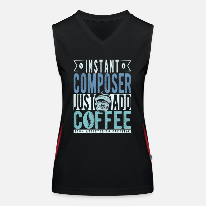 Instant Composer Just Add Coffee Women's Functional Contrast Tank Top