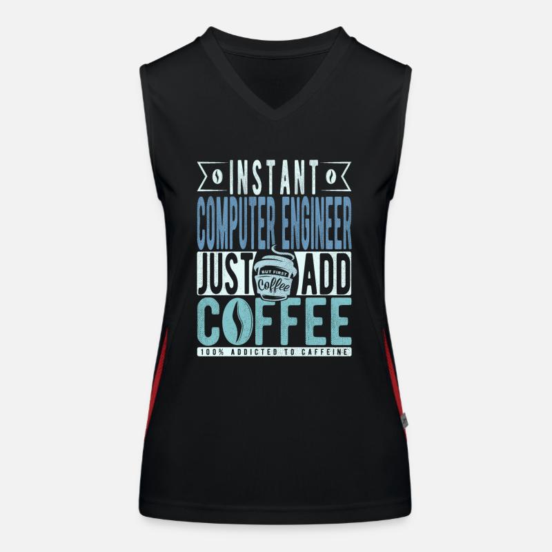 Instant Computer Engineer Just Add Coffee Women's Functional Contrast Tank Top