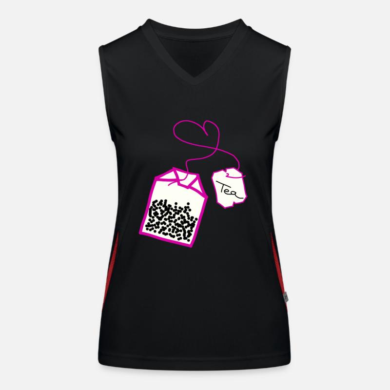 Tea bag in heart pink Women's Functional Contrast Tank Top
