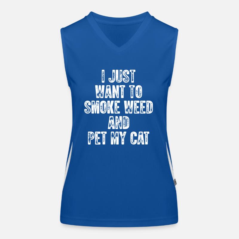 Lustiges Kiffer-Geschenk Ich Will Einfach Nur Gras Rauchen Funktionelles Kontrast-Tank Top für Frauen