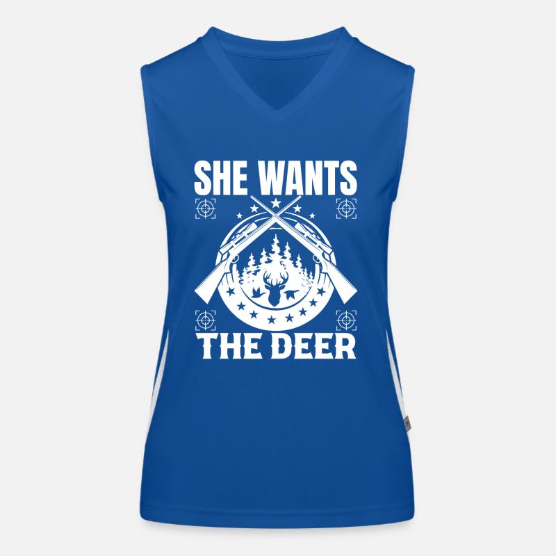 Sie Will Die Hirsche Funktionelles Kontrast-Tank Top für Frauen