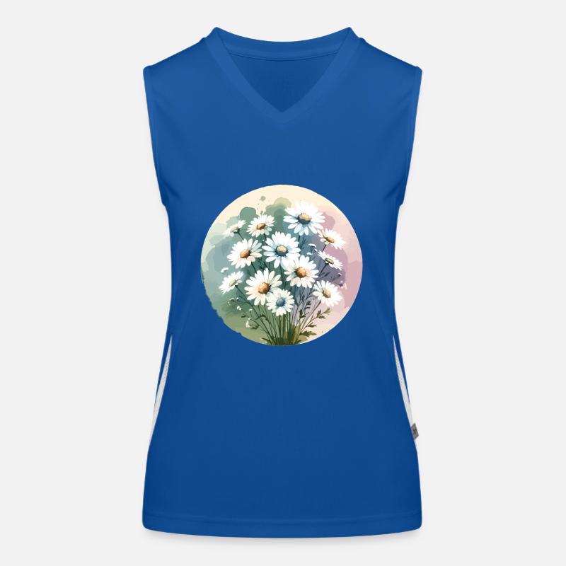 Daisies drawn Women's Functional Contrast Tank Top