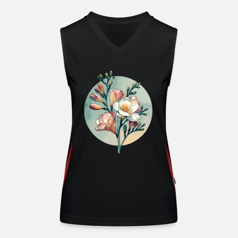 Freesia Drawn Women's Functional Contrast Tank Top