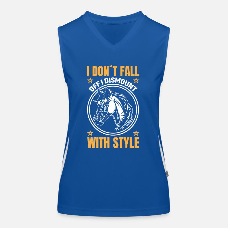 I Don´t Fall Off I Dismount With Style Women's Functional Contrast Tank Top