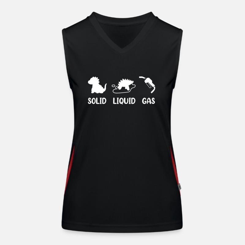 Solid Liquid Gas Dinosaurier Brennstoff Evolution Funktionelles Kontrast-Tank Top für Frauen