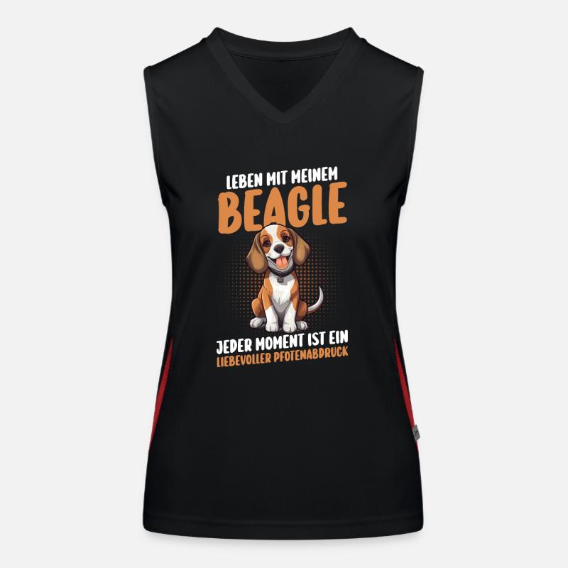 Dog Beagle Women's Functional Contrast Tank Top