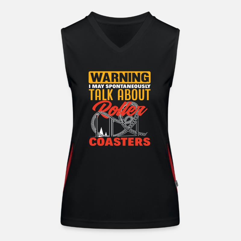 Roller Coaster Lovers Hobby Amusement Park Looping Women's Functional Contrast Tank Top