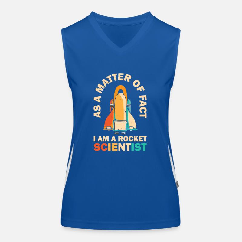 Retro Rocket Scientist Spaceman Space Shuttle Women's Functional Contrast Tank Top
