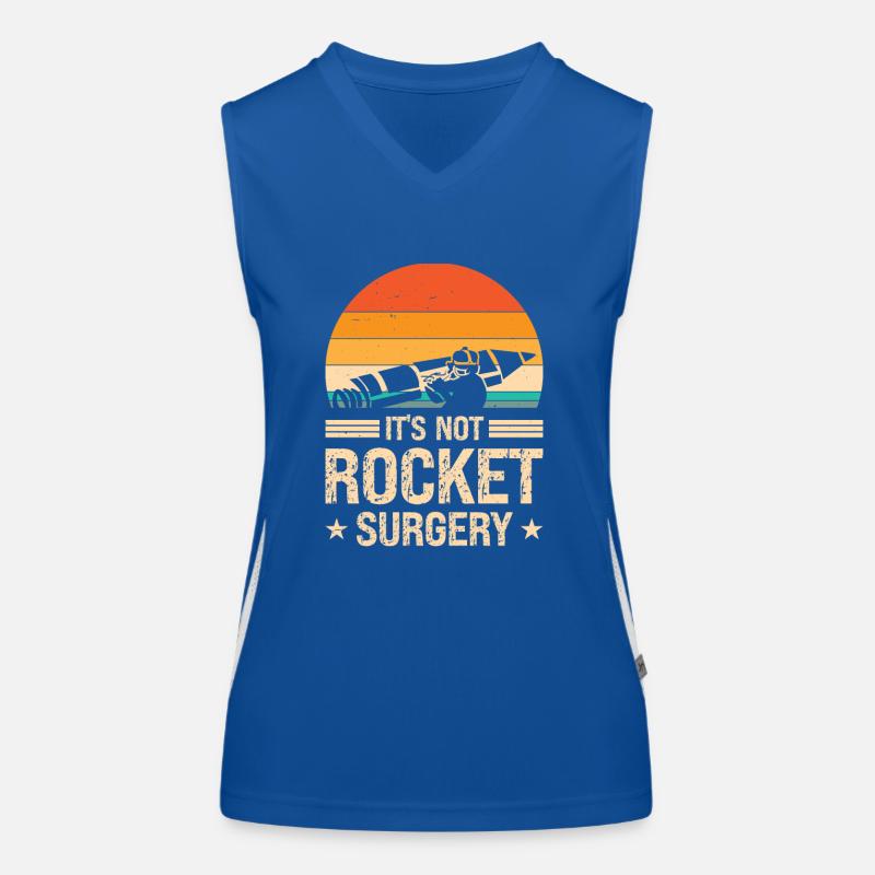 Rocket Surgery Physicist Retro Aerospace Engineer Women's Functional Contrast Tank Top