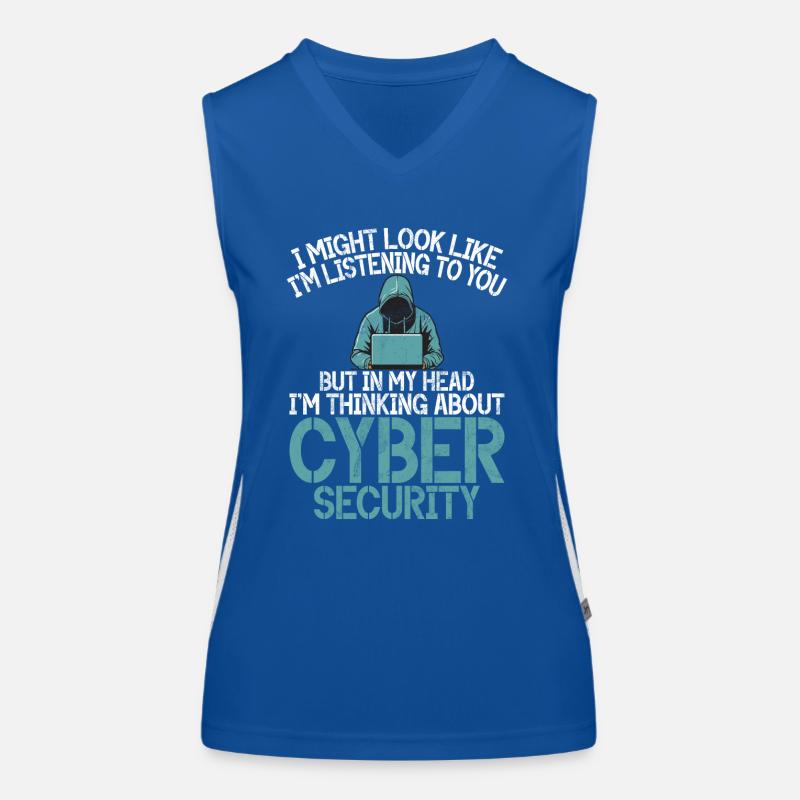 Cyber security hacker hacking Women's Functional Contrast Tank Top