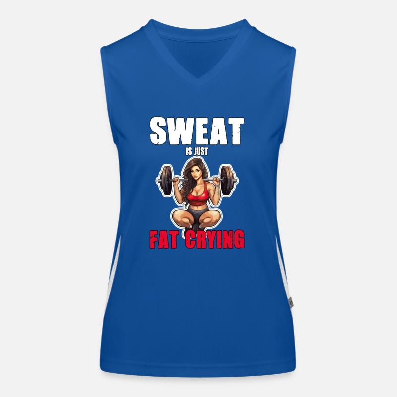 Lustige Katze Workout Sweat Is Just Fat Crying Funktionelles Kontrast-Tank Top für Frauen