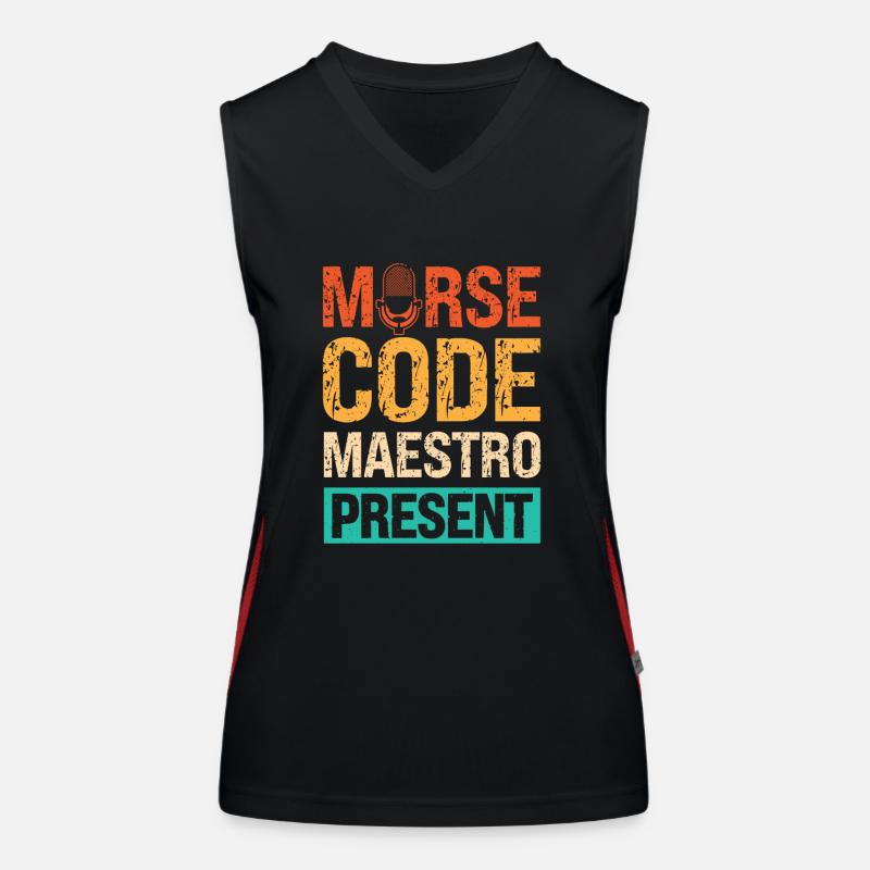 Radio Presenter Vintage Morse Code Expert Women's Functional Contrast Tank Top