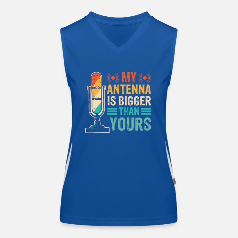 Radio Operator Transmitter Fequenz Communication Women's Functional Contrast Tank Top
