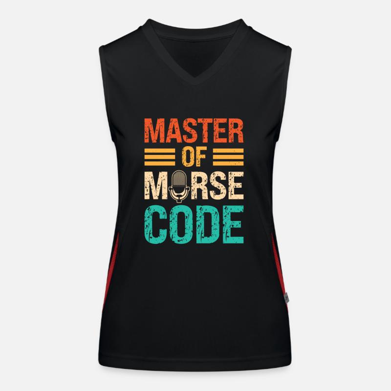 Master Of Morse Code Saying - Program Speaker Women's Functional Contrast Tank Top