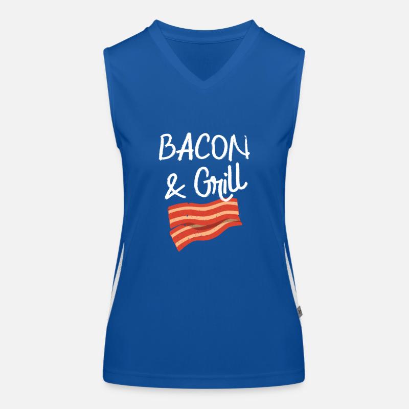 Bacon & Grill Fun Breakfast Bacon Lovers Women's Functional Contrast Tank Top