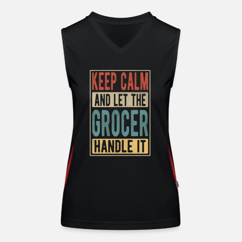 Lebensmittelhändler Retro Geschenk Funktionelles Kontrast-Tank Top für Frauen
