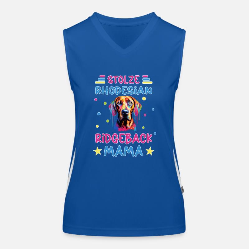 Stolze Rhodesian Ridgeback Mama Funktionelles Kontrast-Tank Top für Frauen