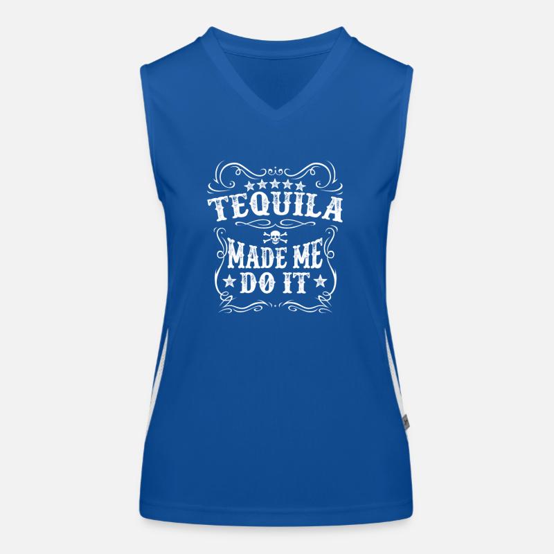 Tequila Made Me Do It Drink Alcohol Comfortable Women's Functional Contrast Tank Top