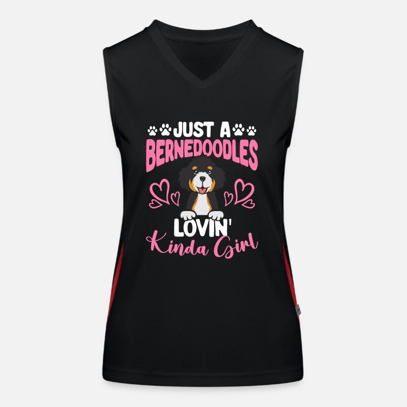 Bernedoodle Hund Funktionelles Kontrast-Tank Top für Frauen