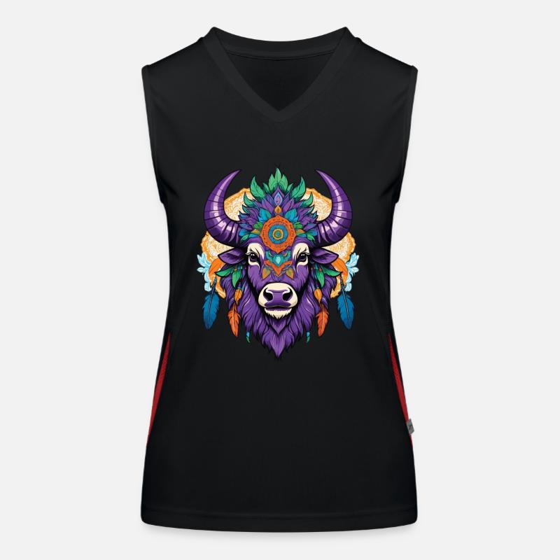 Stier Mandala Traumfänger Aesthetic Design Funktionelles Kontrast-Tank Top für Frauen
