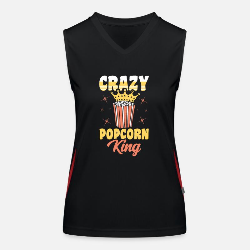 Crazy Popcorn King Lustiges Popped Corn Geschenk Funktionelles Kontrast-Tank Top für Frauen