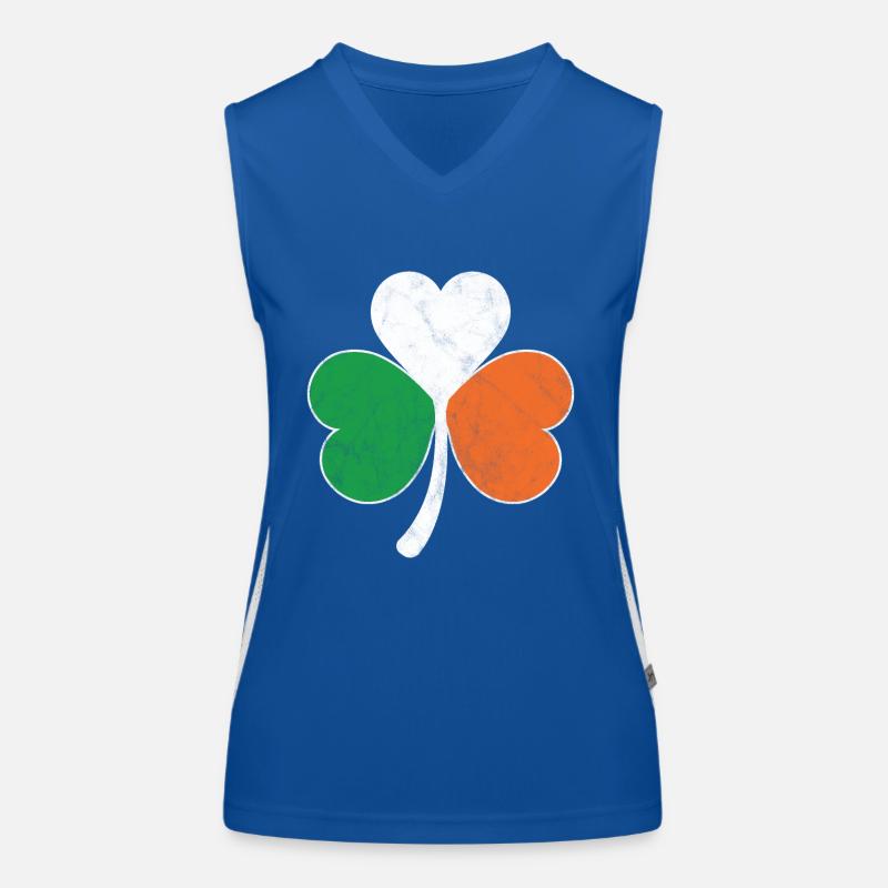 Trèfle du drapeau irlandais Débardeur respirant contrasté Femme