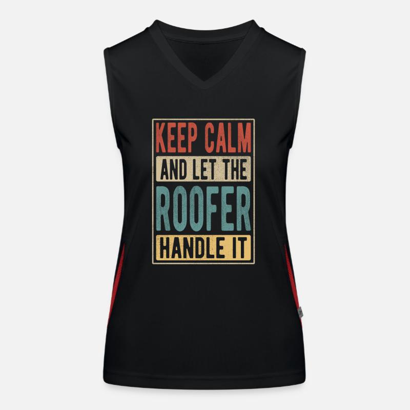 Dachdecker Retro Geschenk Funktionelles Kontrast-Tank Top für Frauen