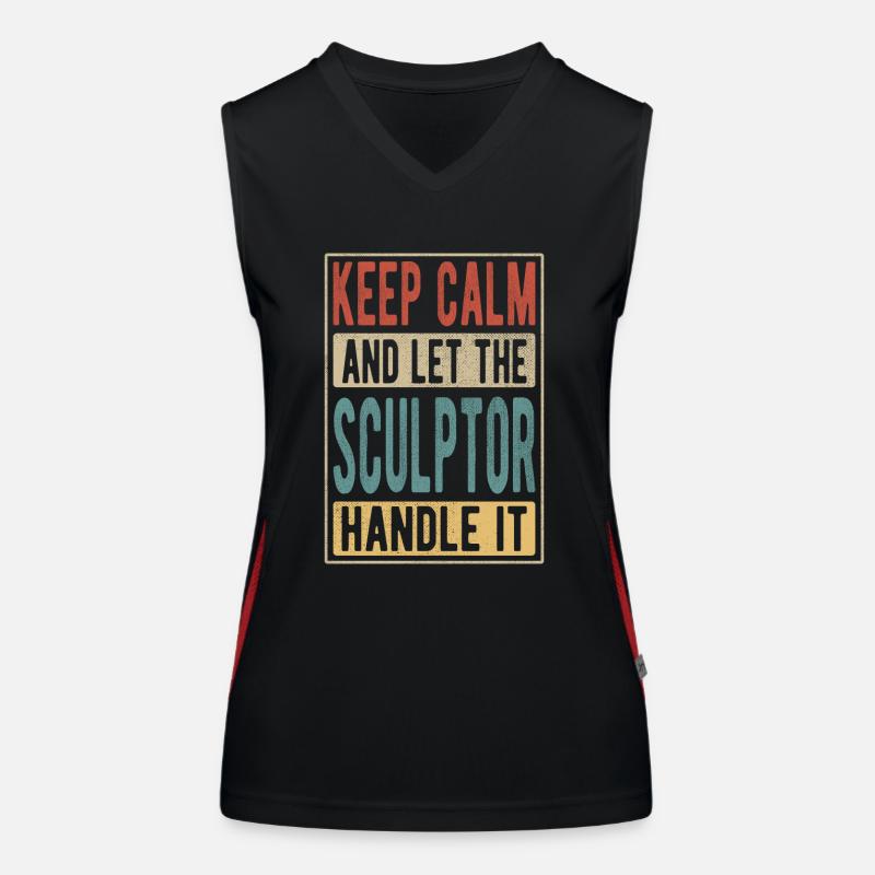 Bildhauer Retro Geschenk Funktionelles Kontrast-Tank Top für Frauen