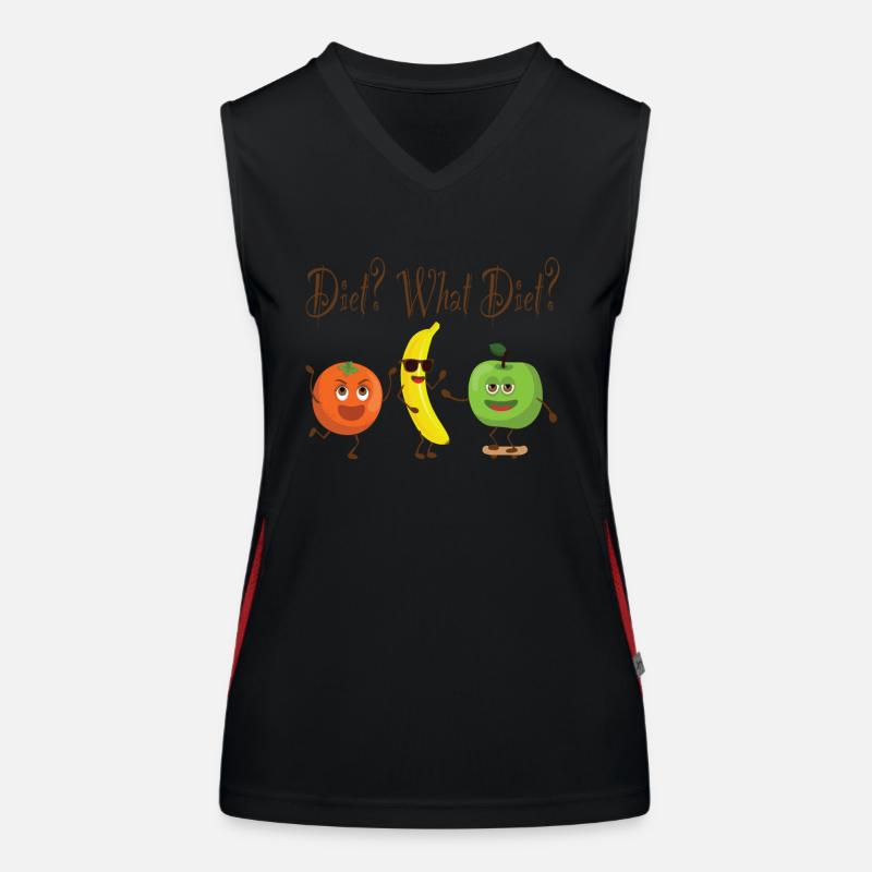 Diet What Diet Diet Fruit Funny Saying Lose Weight Women's Functional Contrast Tank Top