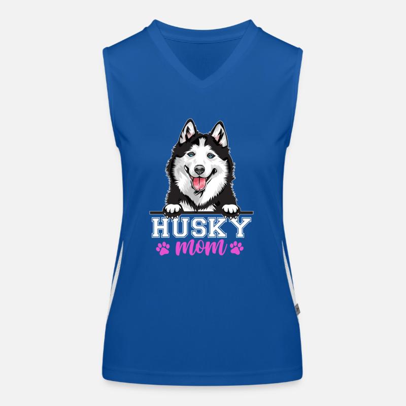 Husky Mama Hund Mama Funktionelles Kontrast-Tank Top für Frauen