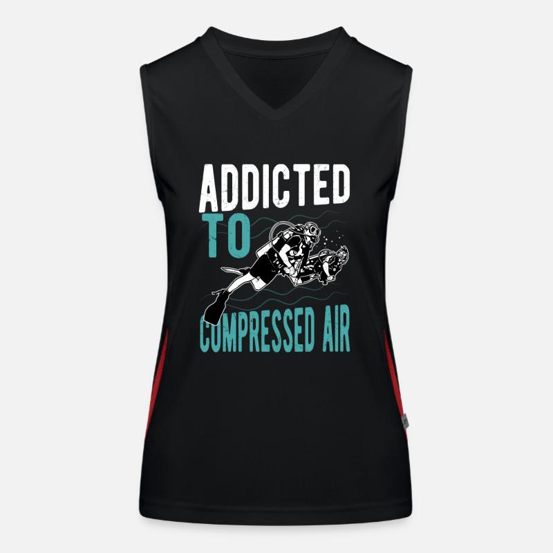 Addicted To Compressed Air Scuba Diving Diver Funktionelles Kontrast-Tank Top für Frauen