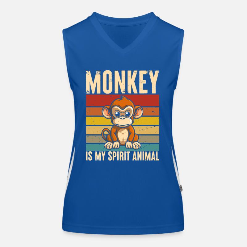 Monkey Is My Ghost Animal Retro Women's Functional Contrast Tank Top