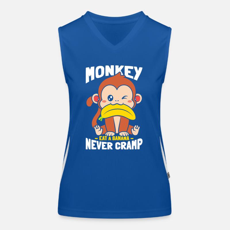 Singe mangeant de la banane sans crampe Débardeur respirant contrasté Femme
