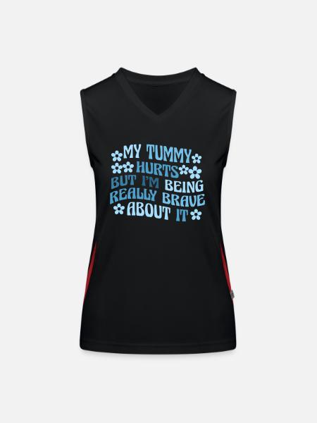 My Tummy Hurts But I'm Being Really - Women's Functional Contrast Tank Top - black/red - Front