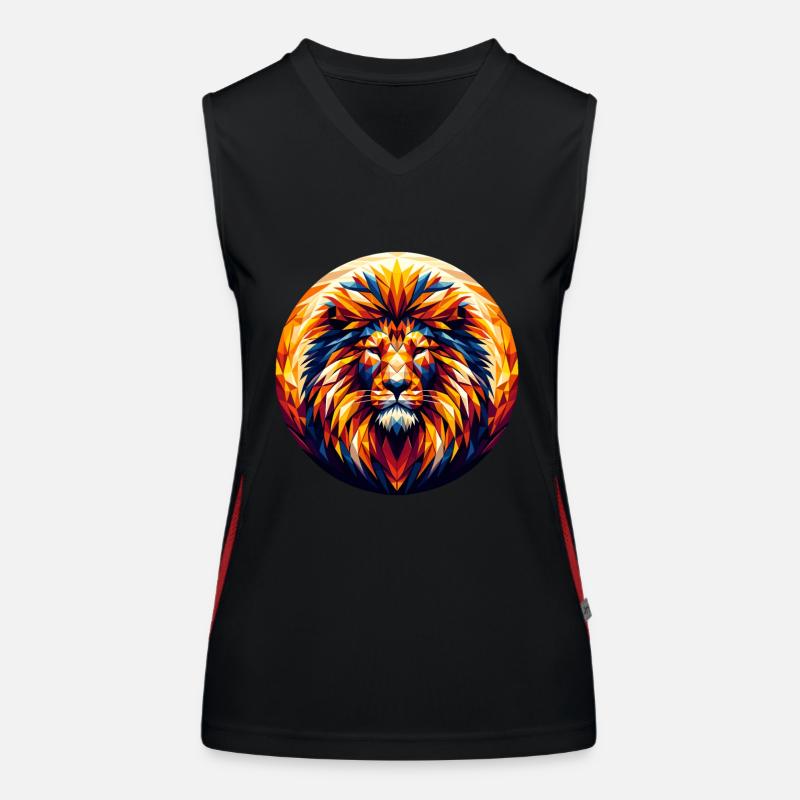 Löwe in Polygonendarstellung Funktionelles Kontrast-Tank Top für Frauen
