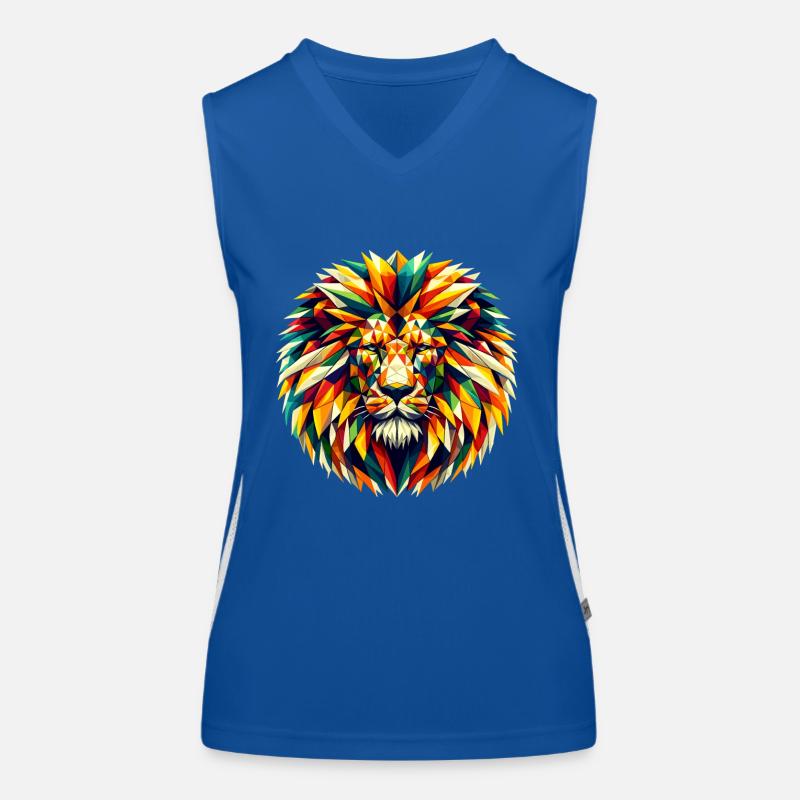 Lion dans l’illustration polygonale Débardeur respirant contrasté Femme