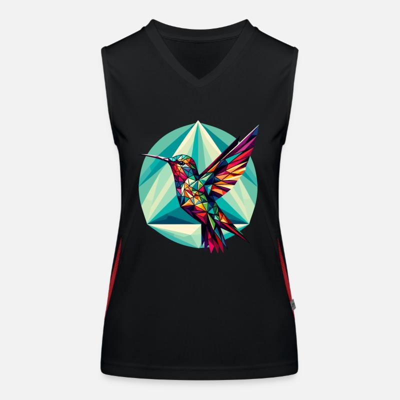 Colibri dans la représentation polygonale Débardeur respirant contrasté Femme