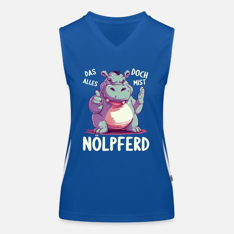 Nilpferd Hippo meckern Meckerer Nölpferd Funktionelles Kontrast-Tank Top für Frauen