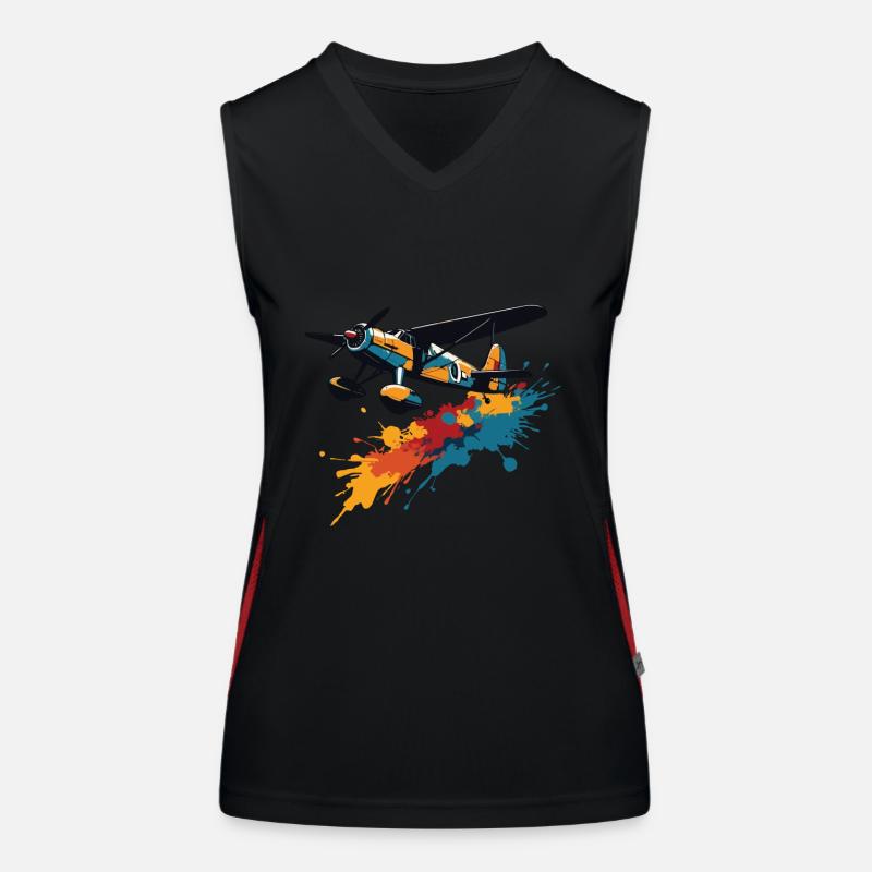 Modellflugzeug Pilot Flugzeug Hobby Leidenschaft Funktionelles Kontrast-Tank Top für Frauen